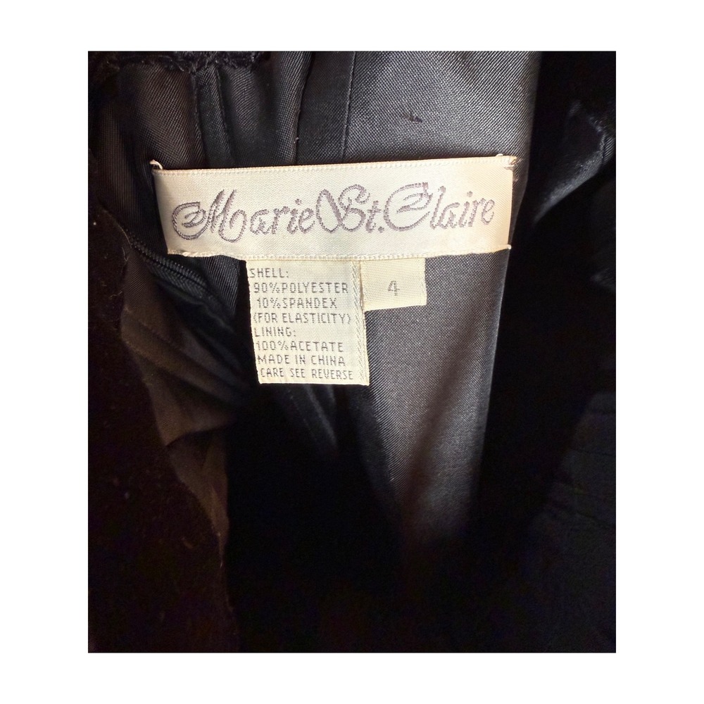 Marie St Claire Black Velvet Evening Gown Boned Corset Dress Size 4 Vintage - Picture 5 of 16
